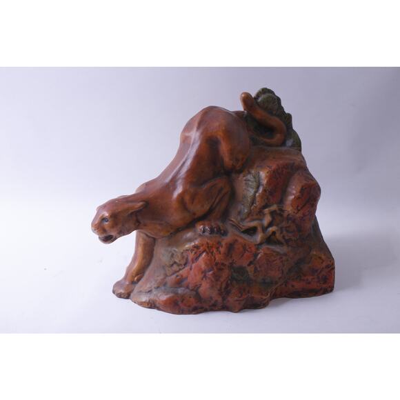 Panther Crawling in the Mountains, Book End, 1970s, Wild Animal, Library - Picture 1 of 4